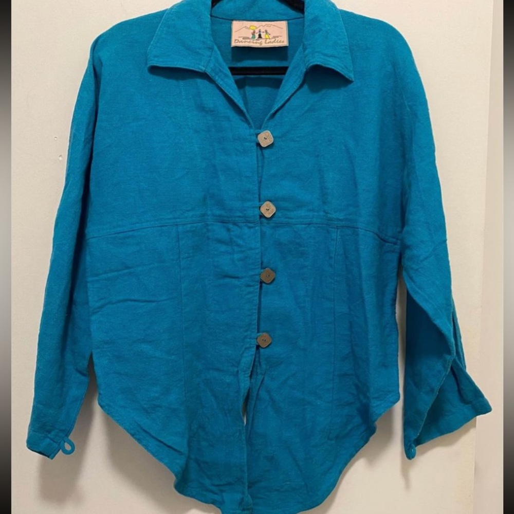 Blue button up